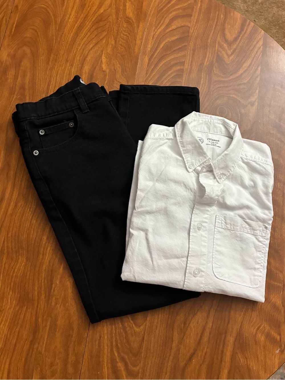 Set of wonder nation Boys Straight leg jeans and button down shirt
